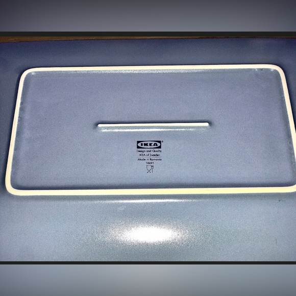 Discontinued Dinera Gray Fargrik IKEA of SWEDEN Rectangular Dinner Plate - Picture 3 of 9